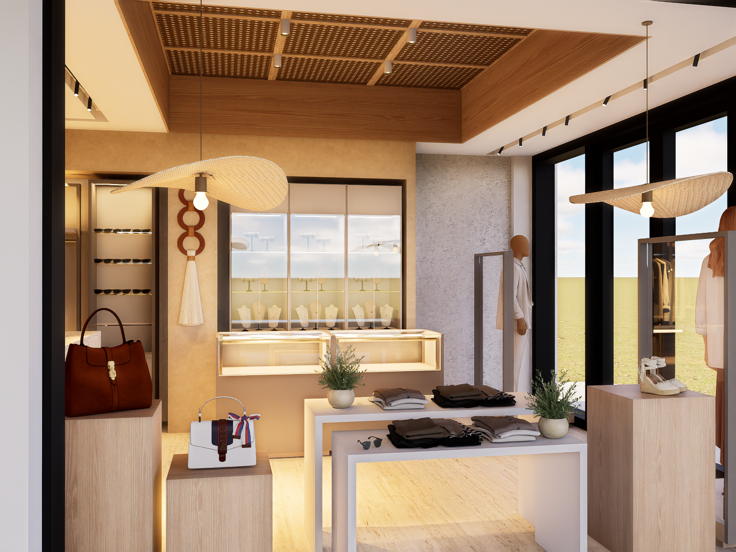 Render interior de tienda Hyatt Vivid